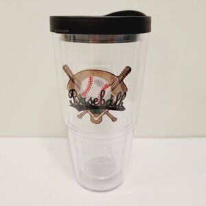 Tervis Bats and Balls 24oz Tumbler Cup Mug Lid Embroidered Baseball Made In USA
